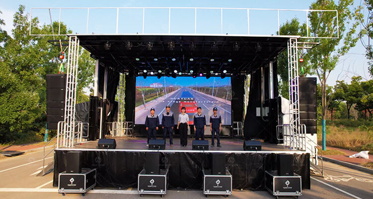 HUAYUAN mobile stage system shown in deployed condition