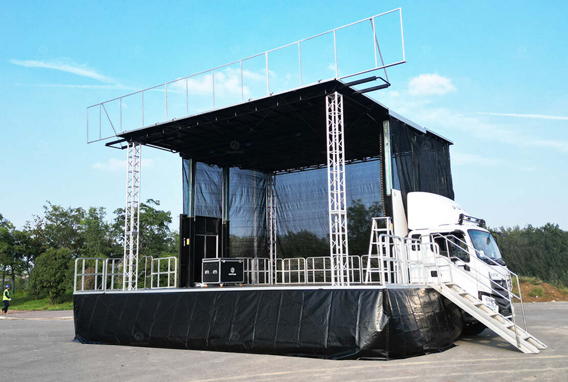 HUAYUAN T255 mobile stage truck in deployed condition
