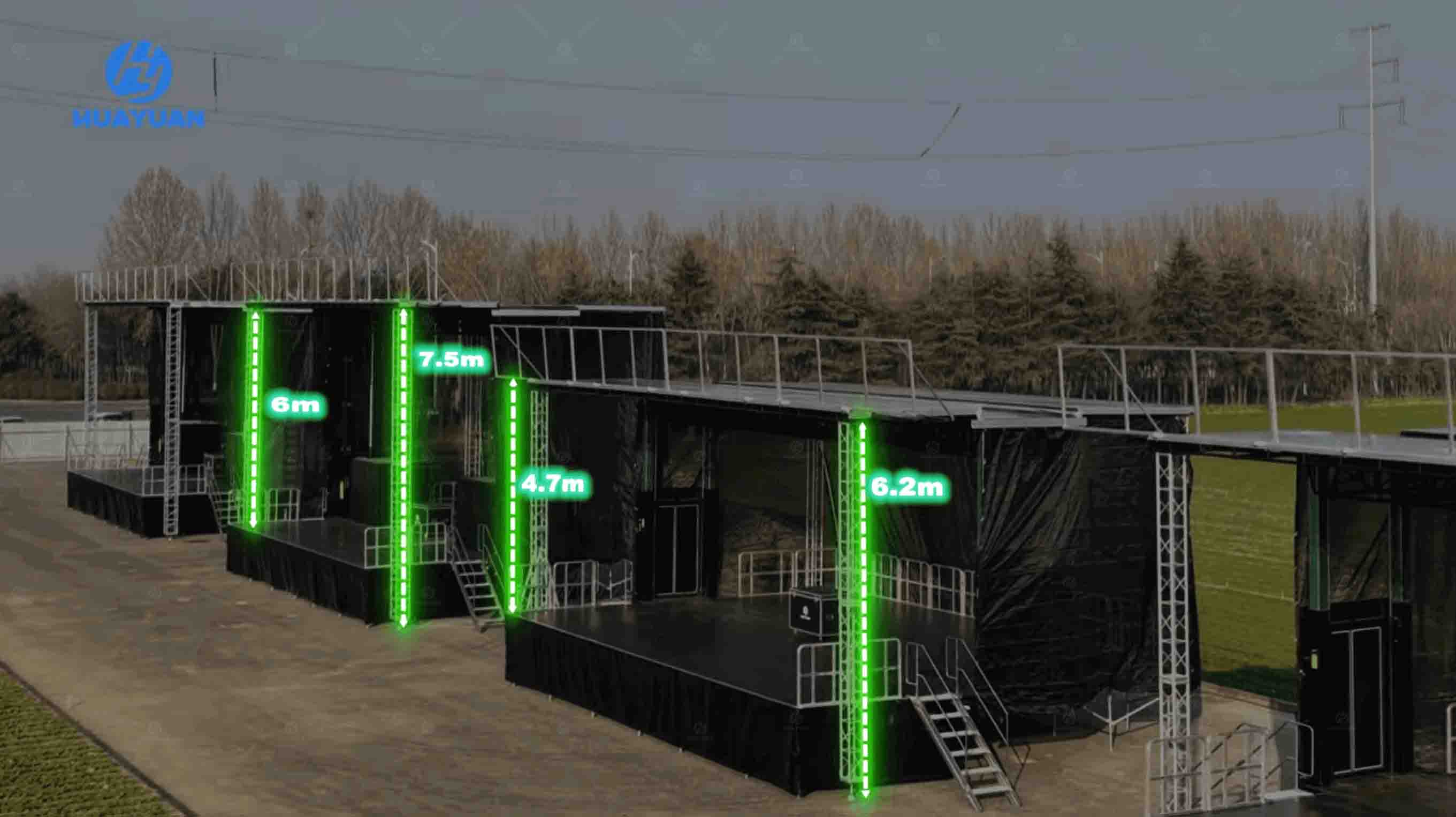 stage roof height